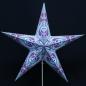Preview: Aldebaran hellblau   - Faltbarer Leuchtstern, Weihnachtsstern aus Papier mit 5 Zacken, 60 cm